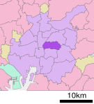 Location of Showa ward Nagoya city Aichi prefecture Japan